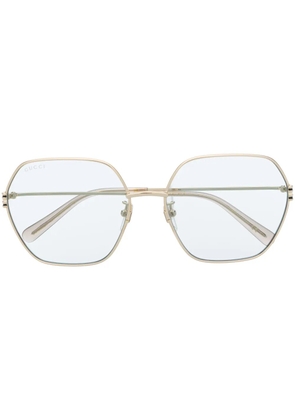 Gucci Eyewear geometric-frame hexagonal sunglasses - Gold