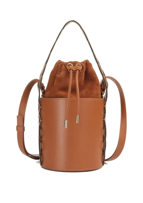 Sergio Rossi Sr Mermaid braided leather bucket bag - Brown