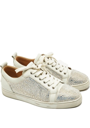 Christian Louboutin Pre-Owned Louis crystal-embellished low-top sneakers - White
