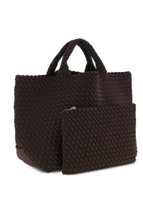 NAGHEDI medium St. Barths hand-woven logo tote bag - Brown