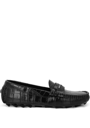 Philipp Plein crocodile-embossed loafers - Black