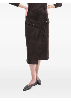 CO COLLECTION suede midi skirt - Brown