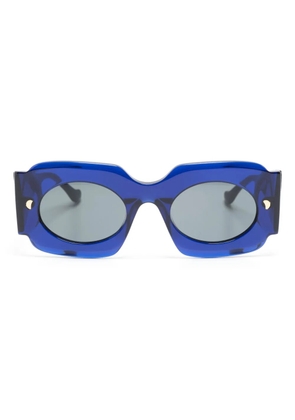 Nanushka Cathi bio-plastic square-frame sunglasses - Blue