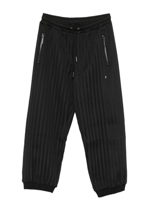 MADFRENZY striped zip-pocket track pants - Black
