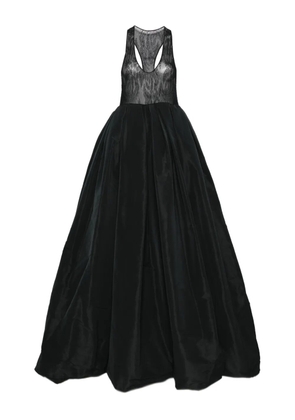 CHB CHRISTIAN BOARO lace-insert pleated gown - Black