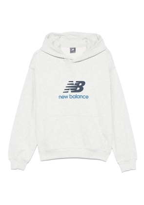 New Balance logo-printed hoodie - Grey
