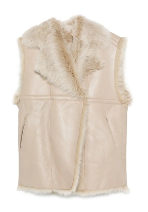 IRO fur-trimmed leather vest - Neutrals
