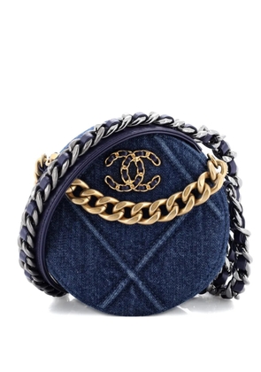 CHANEL Pre-Owned 19 Round Clutch with Chain Quilted Denim crossbody bag - Blue
