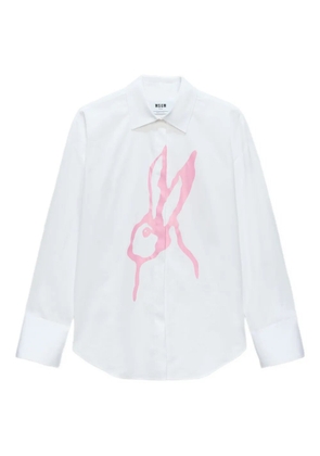 MSGM rabbit-print shirt - White