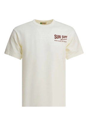 Sun Surf logo-print T-shirt - White