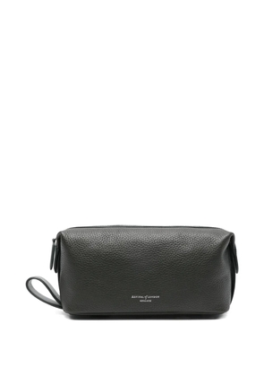 Aspinal Of London grained reporter washbag - Green