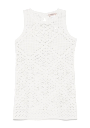 TWINSET crochet-knit mini dress - White