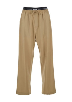 MSGM elastic-waistband trousers - Neutrals