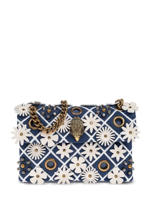 Kurt Geiger London small Kensington flower-embellished shoulder bag - Blue