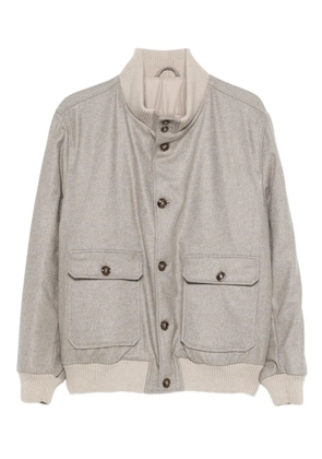 Barba cashmere bomber jacket - Neutrals