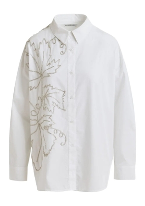 Essentiel Antwerp embroidered-bead cotton shirt - White