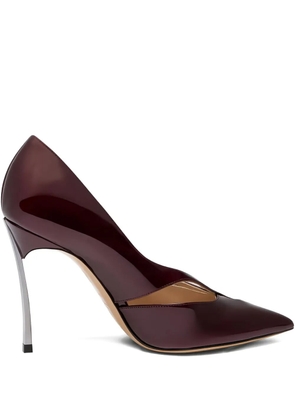 Casadei 100mm Blade Pantera cut-out heeled pumps - Brown