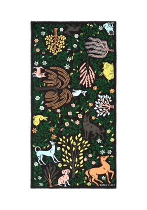 Bimba y Lola animal-print floral scarf - Black