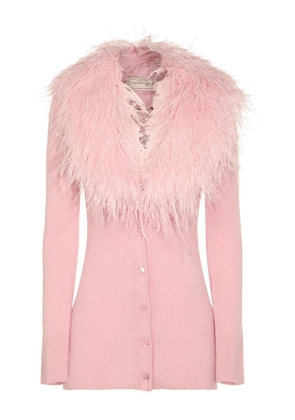 Blumarine feather-trimmed cardigan - Pink