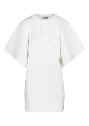 P.A.R.O.S.H. ribbed flared-sleeve mini dress - White