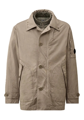 C.P. Company Lens-detail detachable-hood coat - Grey