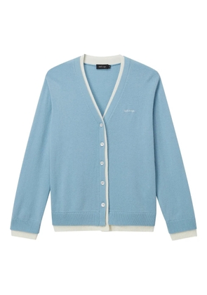 tout a coup embroidered-logo cardigan - Blue