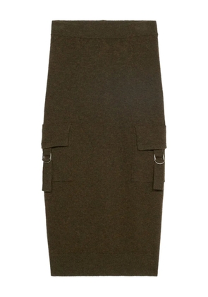 Blumarine cargo-pockets knitted midi skirt - Brown