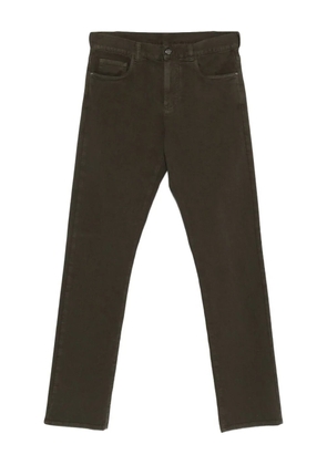 Canali logo-patch jeans - Brown