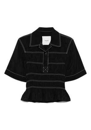 Nanushka smocked-detail shirt - Black