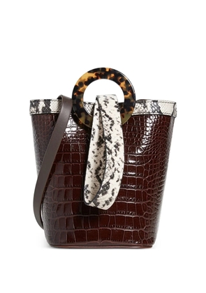Nico Giani Aurora crocodile-effect snake-detail bucket bag - Brown