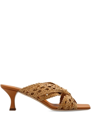 Casadei 50mm Damier Versilia Geraldine mules - Neutrals