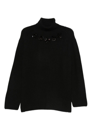 P.A.R.O.S.H. high-neck sequin-embellished sweater - Black