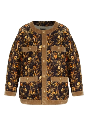 R13 skull-print floral jacket - Brown