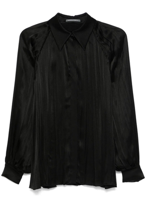 Alberta Ferretti pleated satin shirt - Black