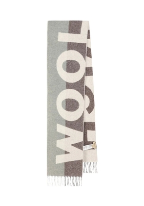 Woolrich logo fringed scarf - Brown