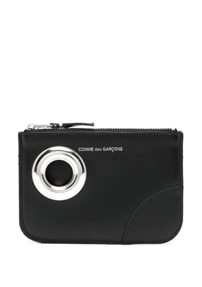 Comme Des Garçons Wallet eyelet-detail leather wallet - Black