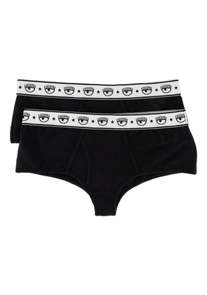 Chiara Ferragni eye-band cotton briefs (pack of two) - Black