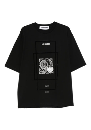 Les Hommes Urban graphic-detail T-shirt - Black