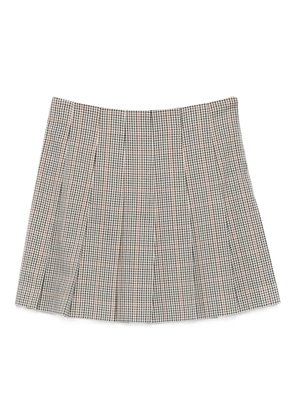 MSGM pleated checked mini skirt - White