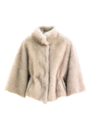 Sword faux-fur cropped jacket - Neutrals