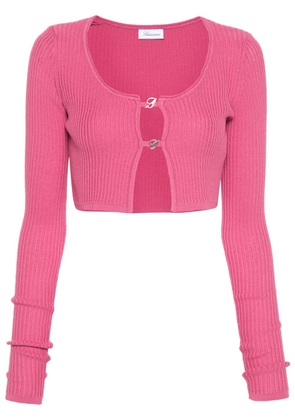 Blumarine logo-plaque cropped cardigan - Pink