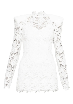 NISSA lace long-sleeve dress - White