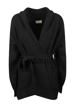 Drumohr hooded belted cardigan - Black
