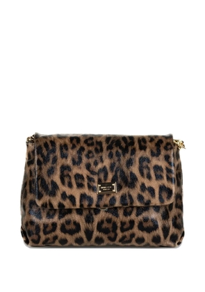 Marc Ellis animal-print chain shoulder bag - Brown