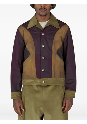 Nicholas Daley panelled-design shirt jacket - Brown
