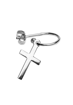 Saskia Diez cross hoop earring - Silver