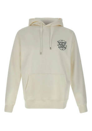 Drôle De Monsieur embroidered-motif cotton hoodie - Neutrals