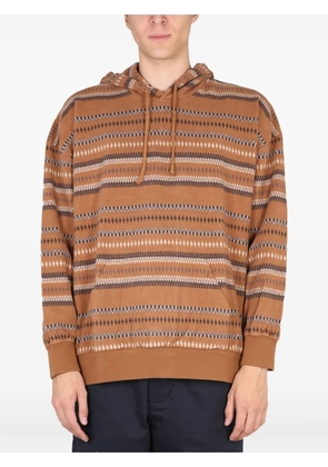 Universal Works striped hoodie - Brown