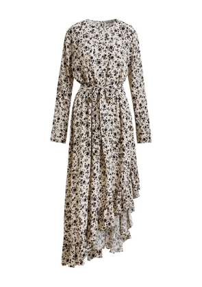 Essentiel Antwerp floral-print ruffled asymmetrical dress - White