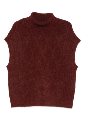 Bellerose roll-neck sleeveless knitted top - Red